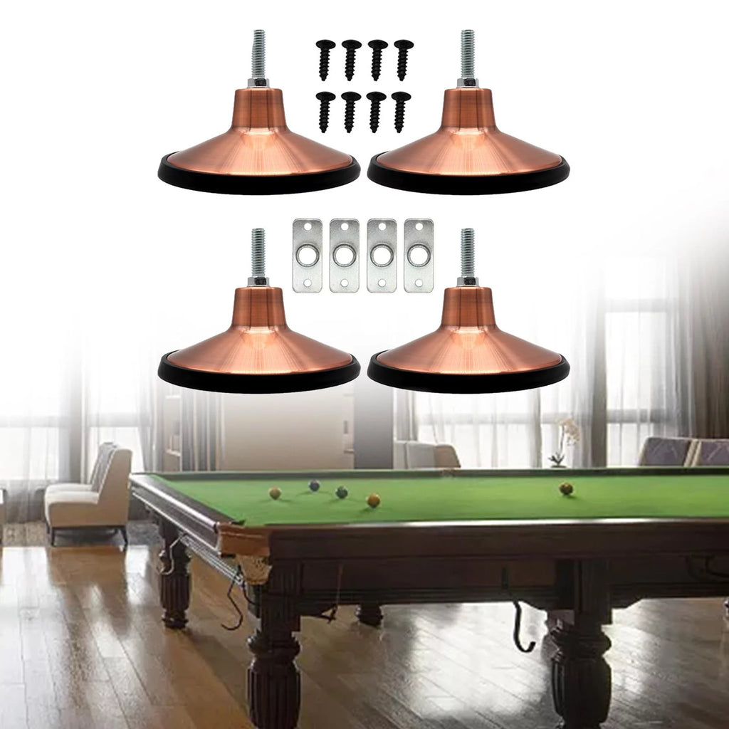 4 Pcs 6 inch Adjustable Heavy Duty Metal Pool Table Leg Levelers K2200