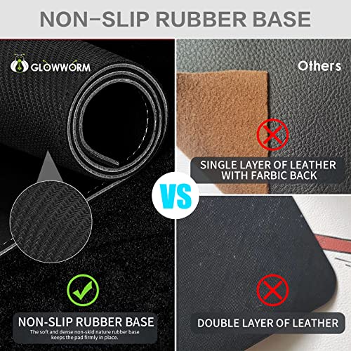 Black Non-Slip Waterproof Pu Leather Desk Pad 23.6in*15.7in H95568