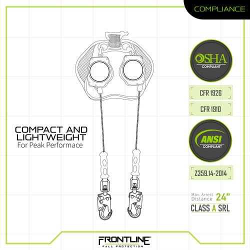 Twin Leg Cable SRL with Steel Snap Hook Ends Q79954