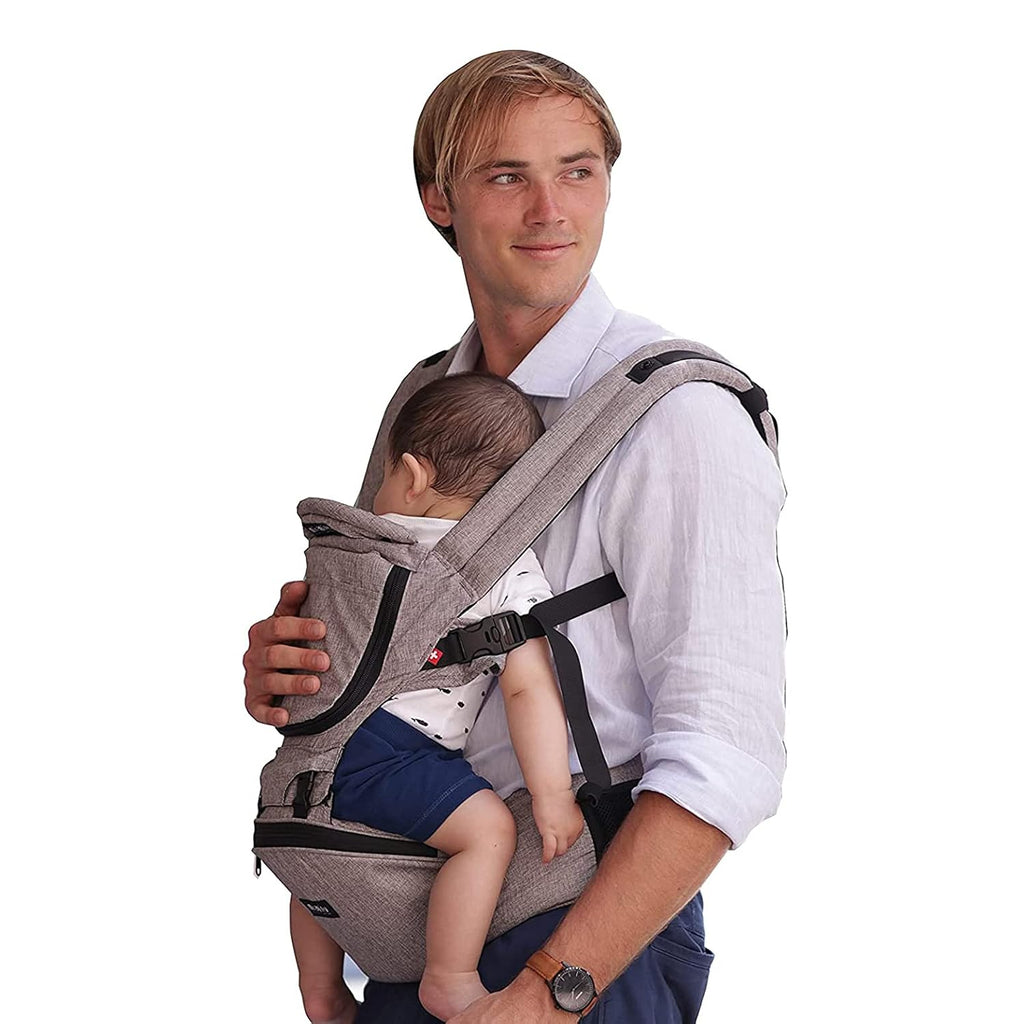 Baby Carrier with Hip Seat, 6 in 1 Front and Back, Stone Grey A7096