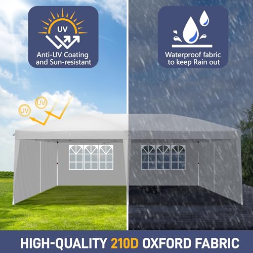 10x20ft Pop Up Canopy Tent with 6 SideWalls (Black) N5724