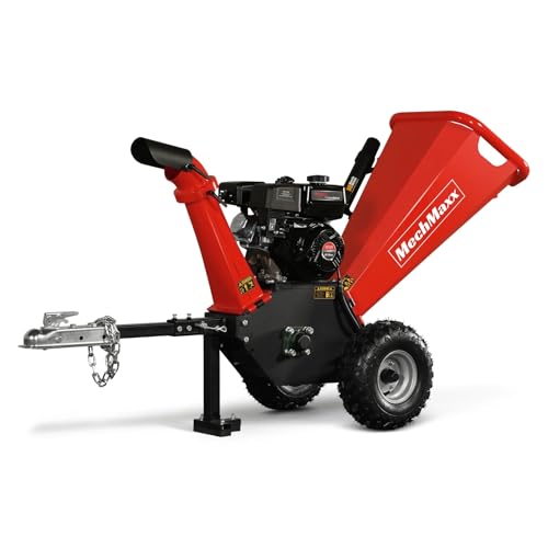 212CC 7HP Gas Powered Wood Chipper Leaf Branch Shredder Mulcher with Towbar S862222