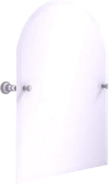 Matte White Frameless Arched Top Tilt Beveled Edge Wall Mirror I595531