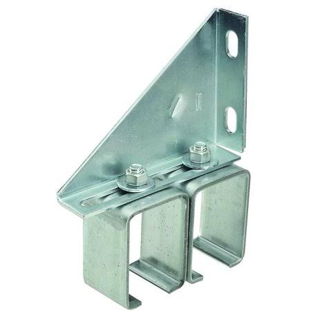 Wall Mount Adjustable Double Box Rail Bracket Galvanized Steel Case of 10 Y95316