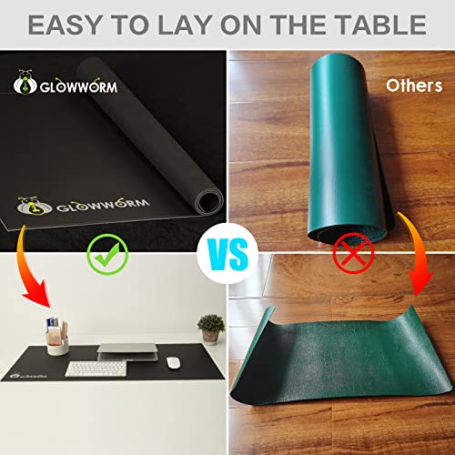 Black Non-Slip Waterproof Pu Leather Desk Pad 23.6in*15.7in H95568