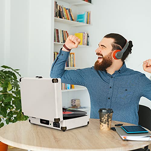 3 Speed Belt-Driven Bluetooth Turntable with Speakers H17508