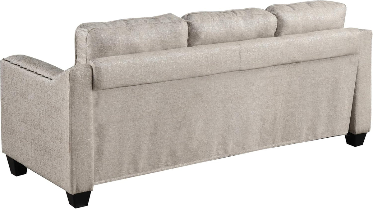Beige Linen Fabric Sofa and Loveseat Set T377308