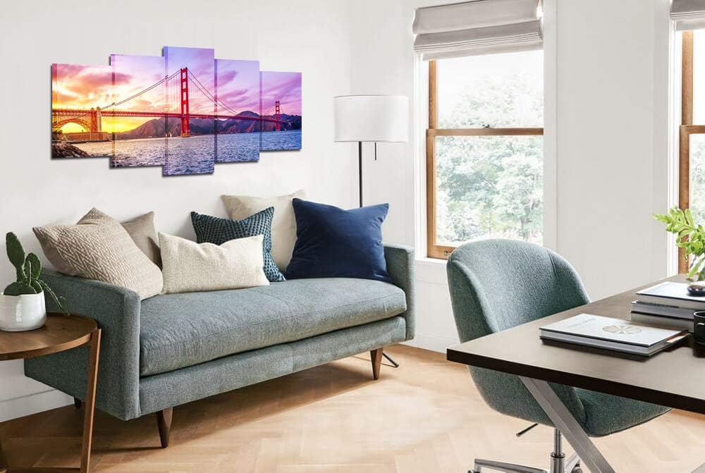 City Canvas Wall Art San Francisco Golden Gate Bridge Framed C810