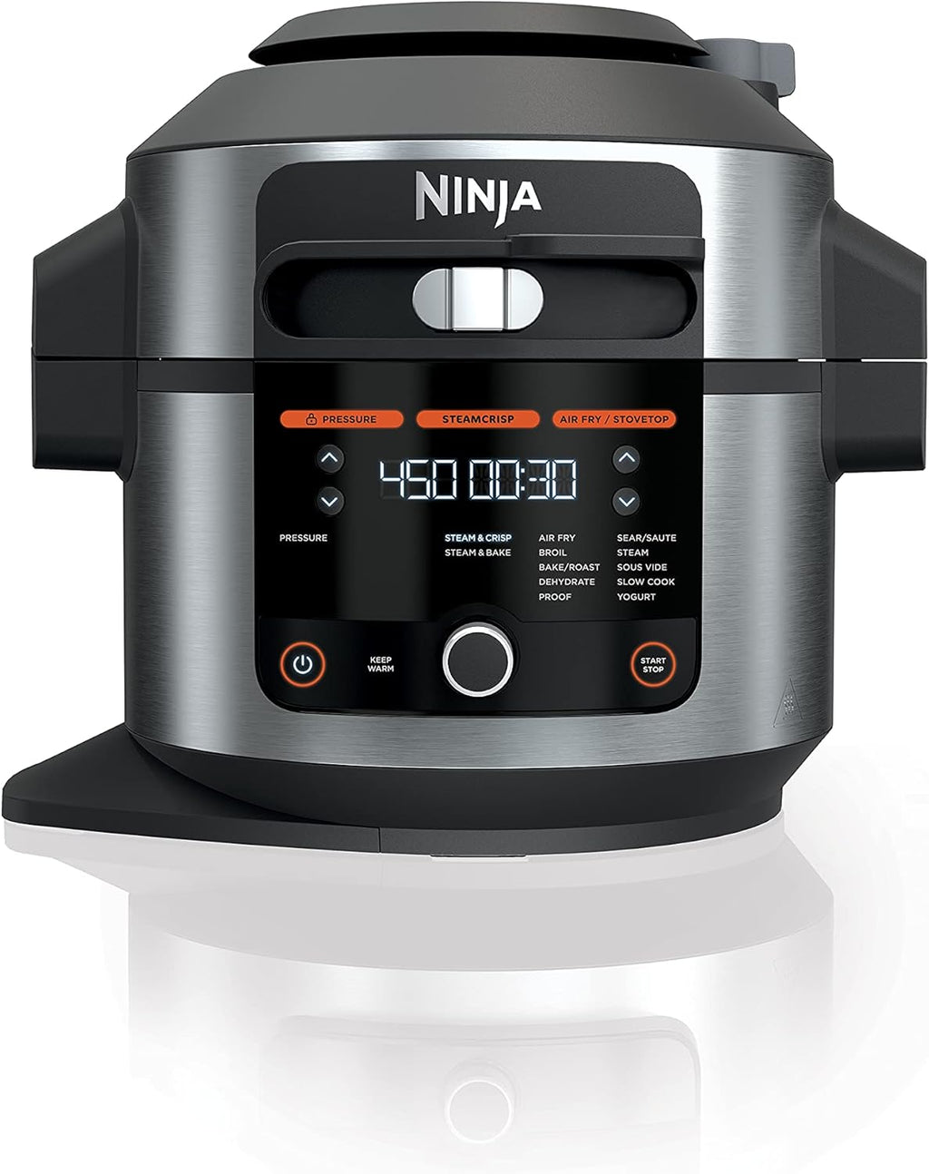 Silver/Black 8 Qt. Pressure Cooker Steam Fryer R563399