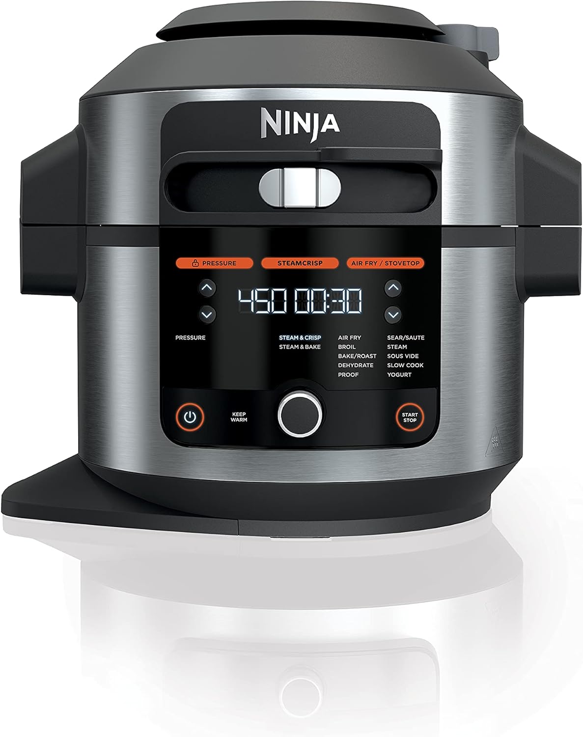 Silver/Black 8 Qt. Pressure Cooker Steam Fryer R563399