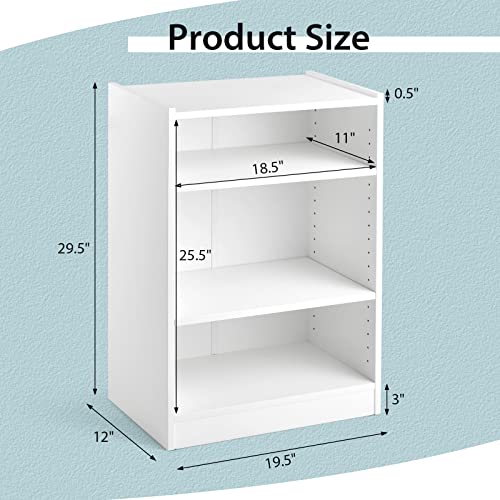 Black 3 Shelf Bookcase with Adjustable Shelves N985