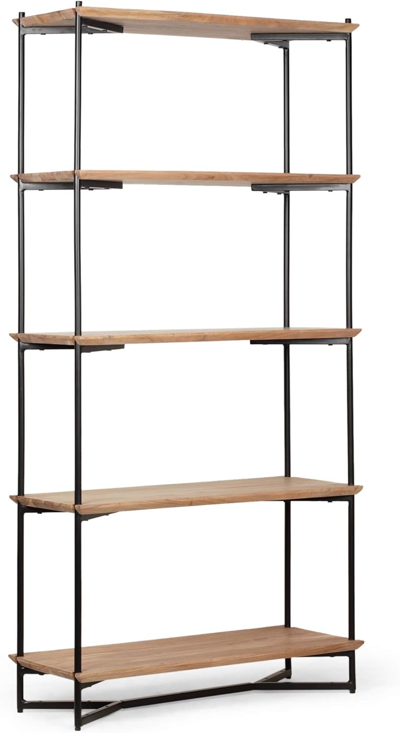 5 Shelf Acacia Wood Etagere Bookcase T3151