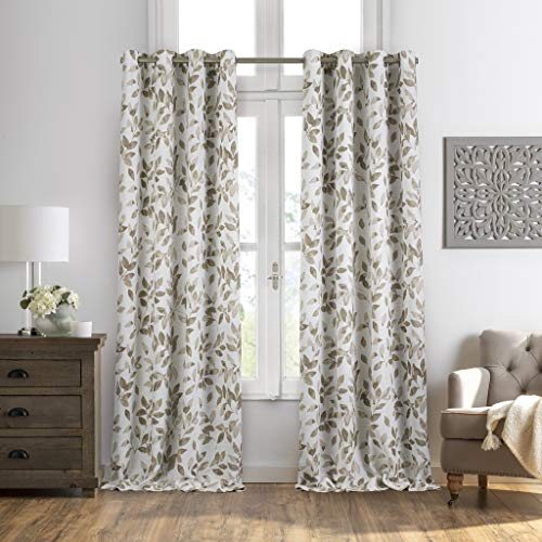 Blackout Linen Blend Window Curtain, 52 in x 84 in, Grey A984