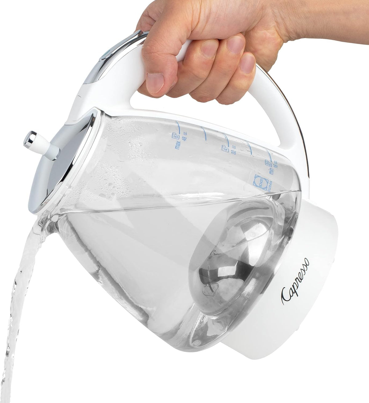 White 48 oz Glass Kettle I299