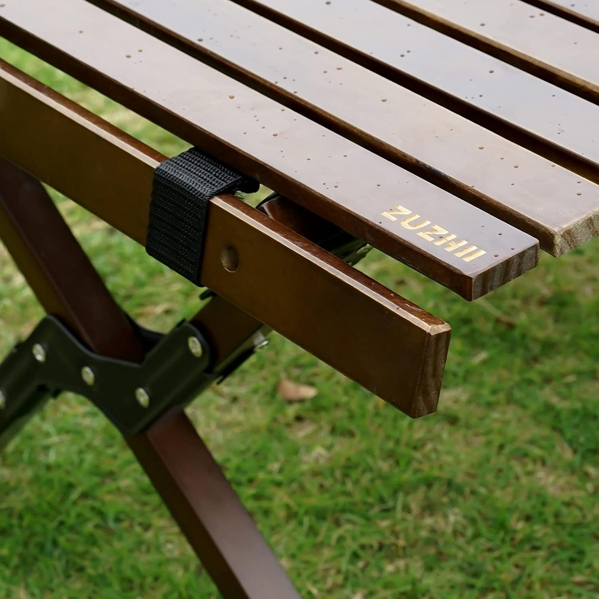 2ft Low Height Portable Folding Wooden Camping Table with Carry Bag W30820