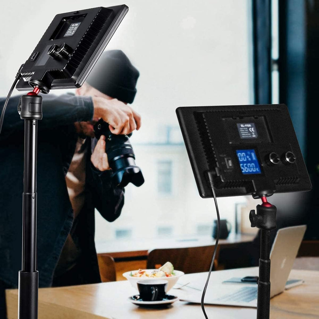 Dimmable Bi-Color LED Video Light with LCD Screen and 28 Extend Stand D634