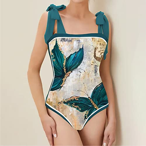 Floral Print Bikini Set One Piece Swimsuit with Beach Cover up Wrap Skirt Two Piece Bathing Suit U9268
