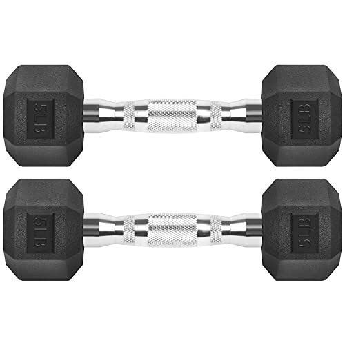 Rubber Coated Cast Iron Hex Dumbbell Free Weights F820253