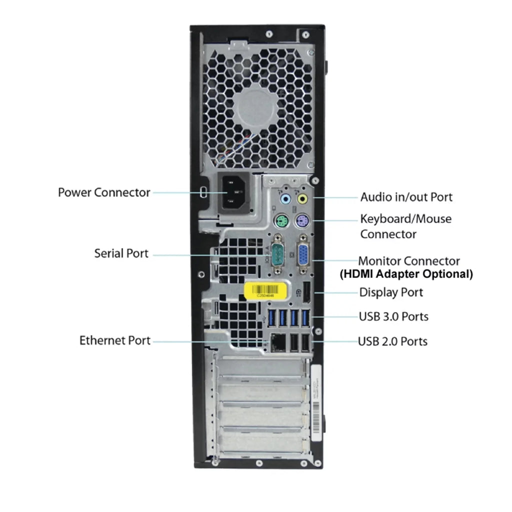 Pre-Owned Desktop Computer Tower PC Intel QuadCore i3 3.2GHz Processor 4GB RAM 2TB Hard Drive Windows 10 Pro With Keyboard And Mouse J2037