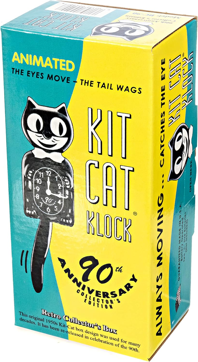 Black Cat Clock with Collectors Box S295