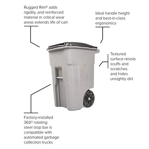32 Gallon Trash Can with Wheels and Attached Lid A769