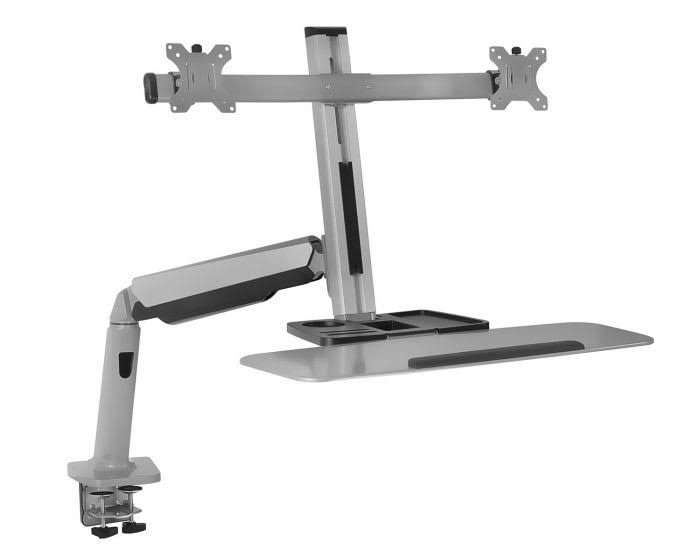 Standing Desk Converter with Height Adjustable Keyboard and Monitor Arm E8804