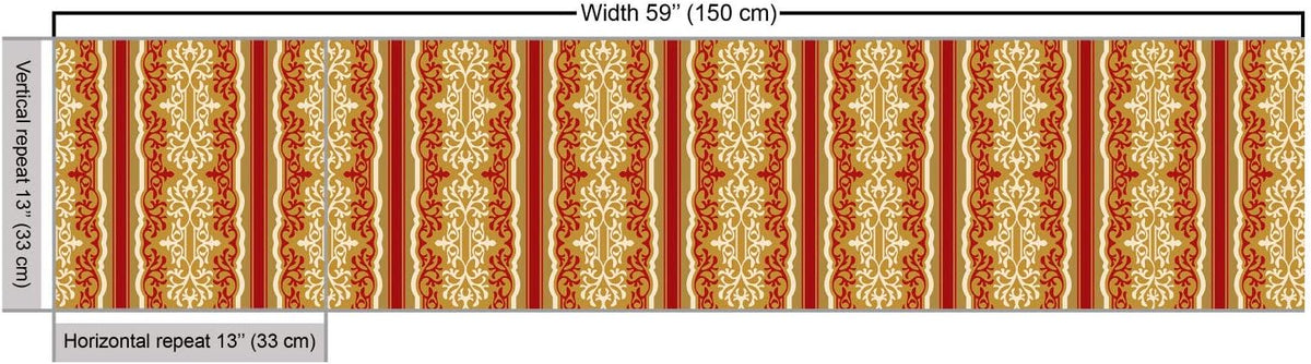 Orient Fabric by The Yard, Ruby Pale Coffee Cream Decorative Fabric V836