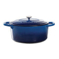 Enameled Cast Iron 7-Quart Oval Dutch Oven, Sapphire Blue F3998