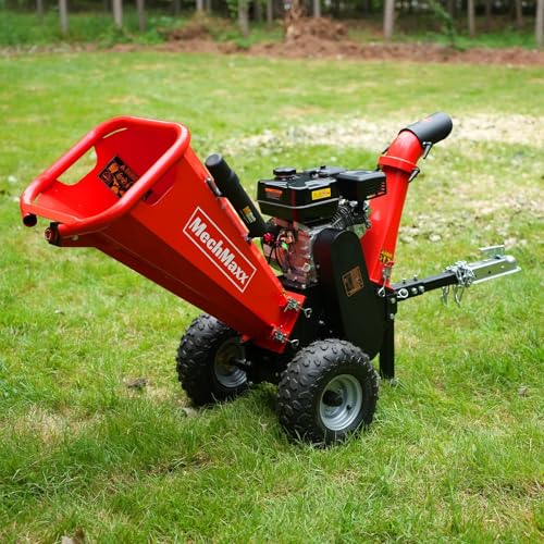212CC 7HP Gas Powered Wood Chipper Leaf Branch Shredder Mulcher with Towbar S862222