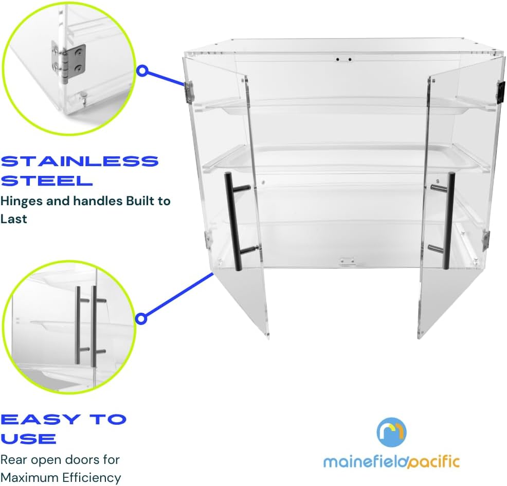 3-Tier Commercial Countertop Pastry Display Case with Rear Door L670