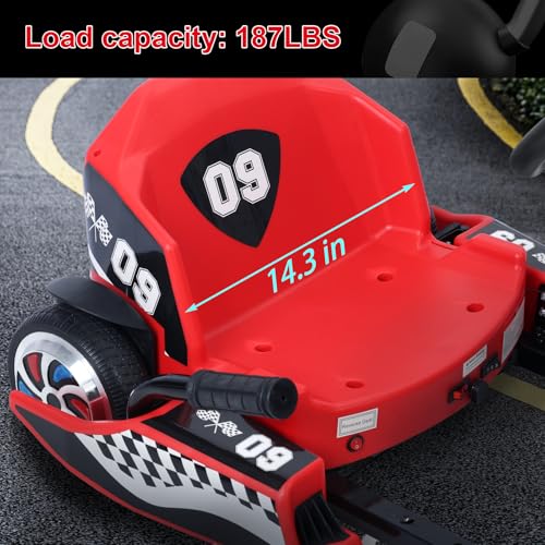 36v Electric Drift Kart with Adjustable Body Length, 3 Speed Mode, 350w Motor, Max Load 187lbs, Max Speed 16 Mph B884