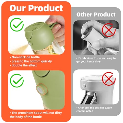 2Pcs Black 2-in-1 Oil Dispenser and Sprayer 470ml A5627