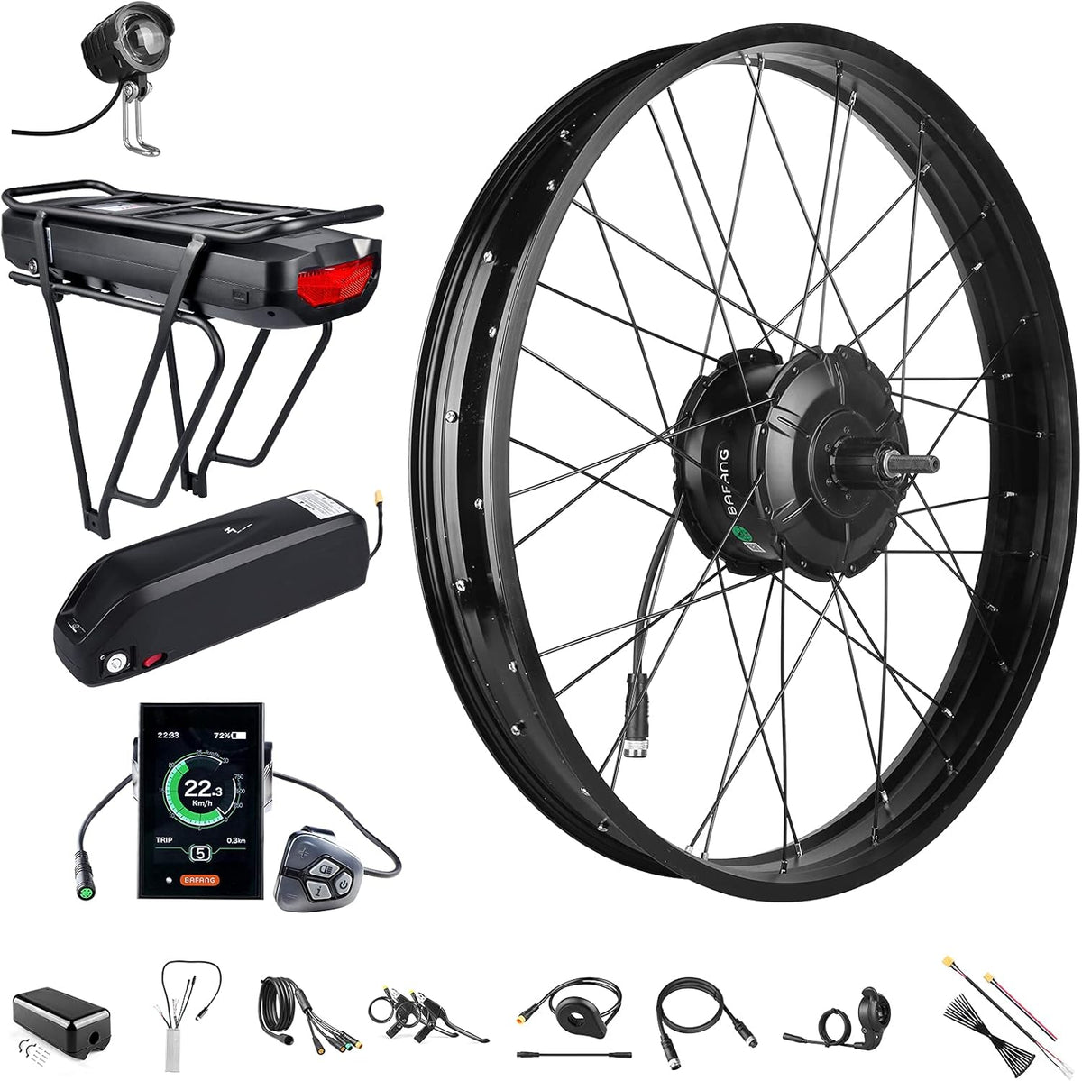 48V 1000W Rear Hub Motor Ebike Conversion Kit for 26 Fat Tire Bikes E598890