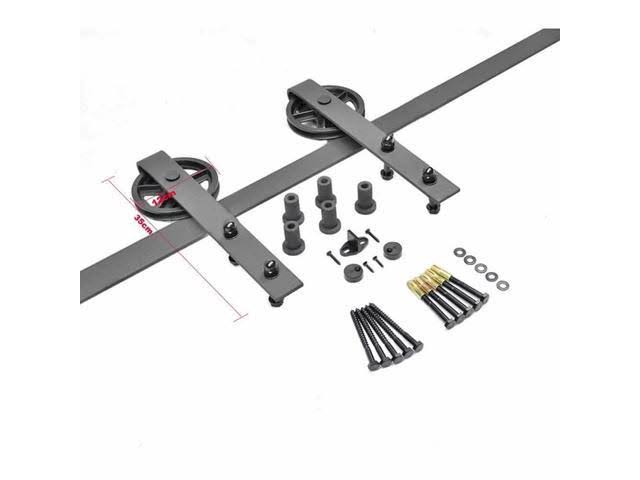 5-16FT Single Wood Sliding Barn Door Hardware Kit Carbon Steel I833381