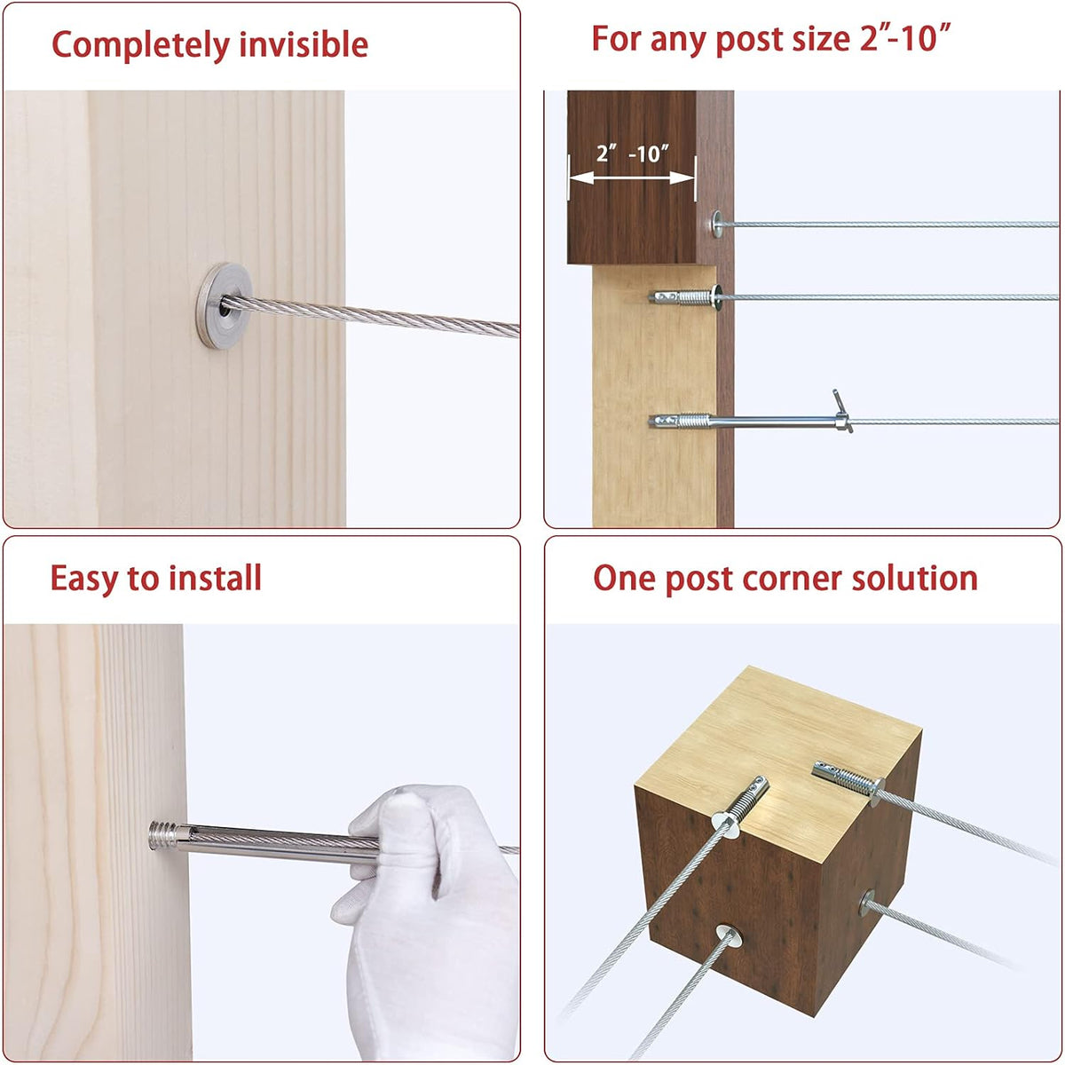 5/32 Cable Railing Kit with Protective Sleeve T316 Stainless Steel H47936