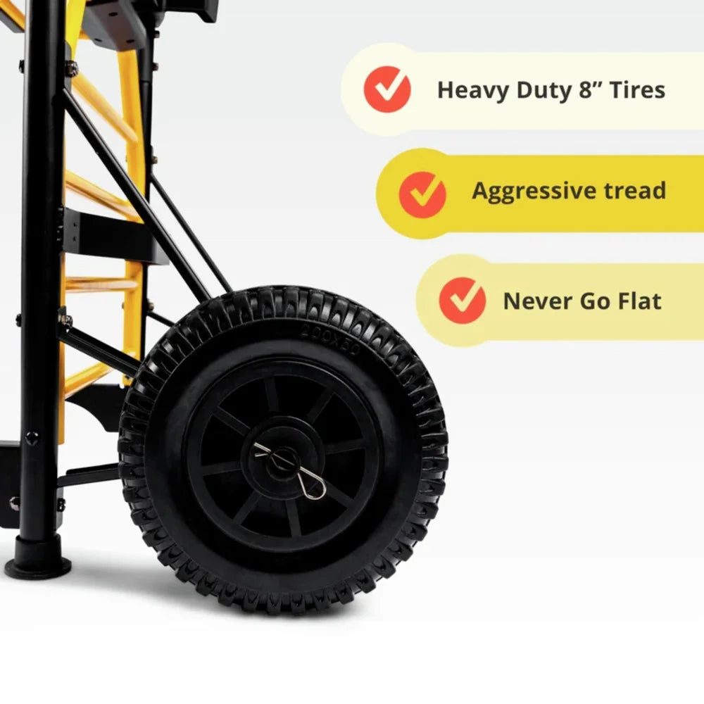200 lbs. Capacity Hand Truck 5-in-1 Mobile Workshop with Integrated Fan and LED Light M6437
