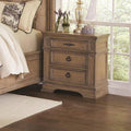 Brown Wooden Three Drawer Nightstand E8820