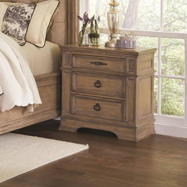 Brown Wooden Three Drawer Nightstand E8820