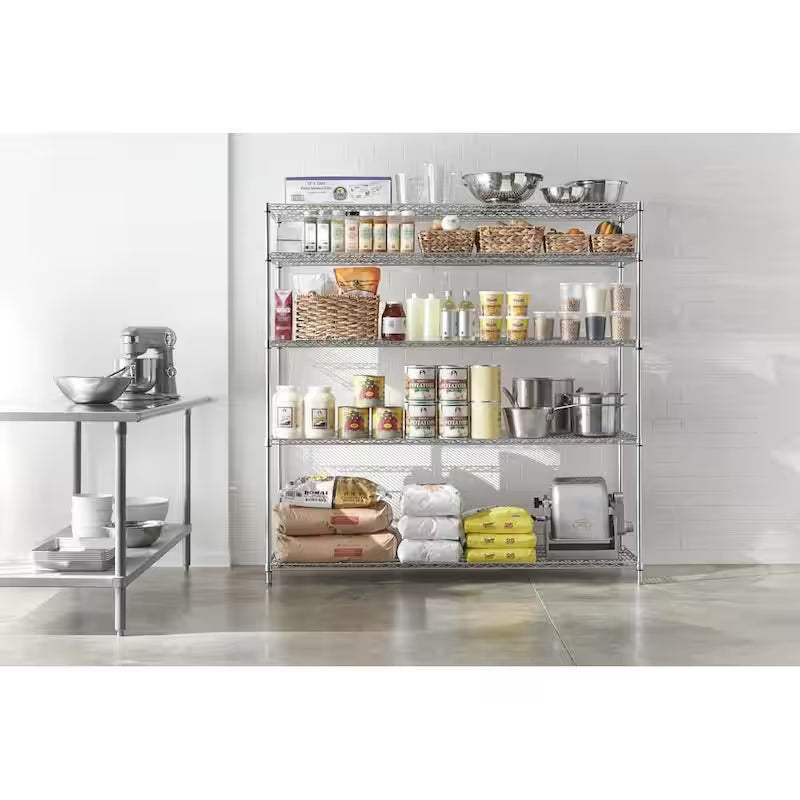 5-Tier Heavy Duty Steel Wire Shelving Unit Y540820