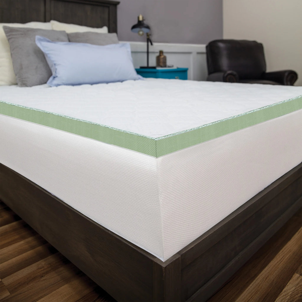 White Full Quilted Memory Foam Mattress Topper Z67681