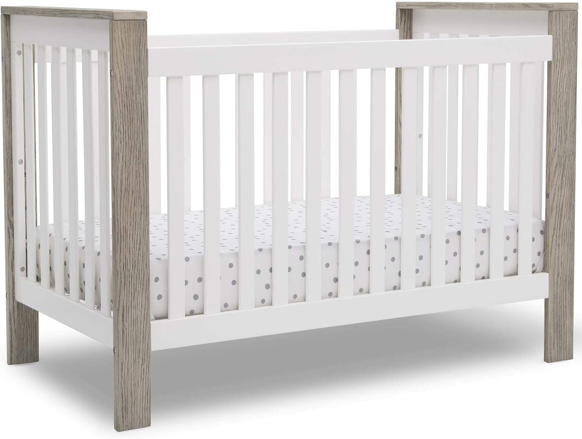 Bianca White Textured Midnight Grey 4-in-1 Convertible Crib N135