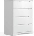 White 5 Drawer Wood Dresser A74088
