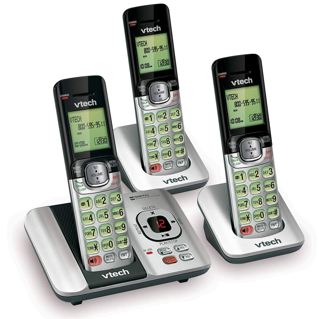 3-Handset Expandable Cordless Phone with Answering System O245