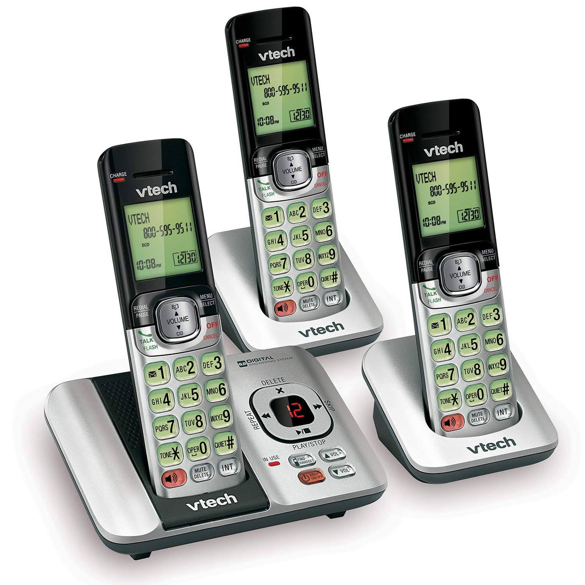 3-Handset Expandable Cordless Phone with Answering System O245