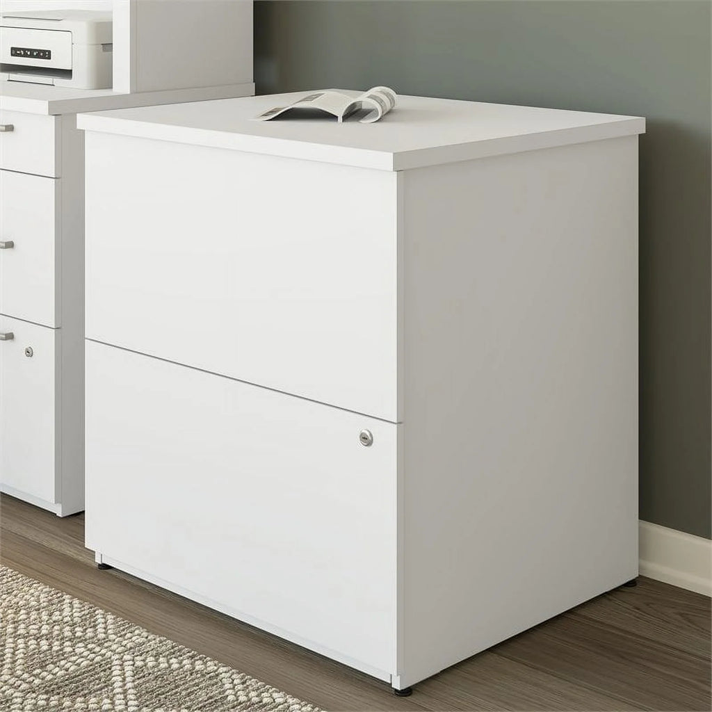 2-Drawer Engineered Wood Lateral File Cabinet in Pure White K85217