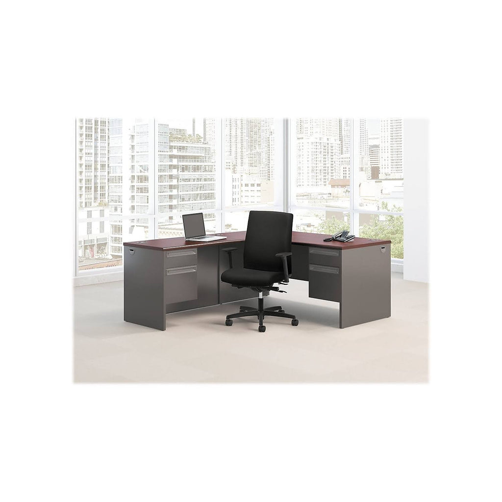 Mahogany Charcoal Left Return Desk D777888