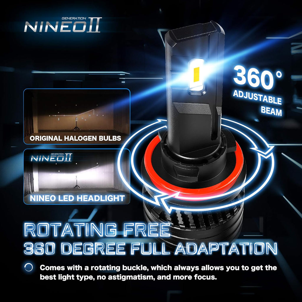 H11 LED Bulbs 6500K Cool White Halogen Replacement Pack of 2 O327