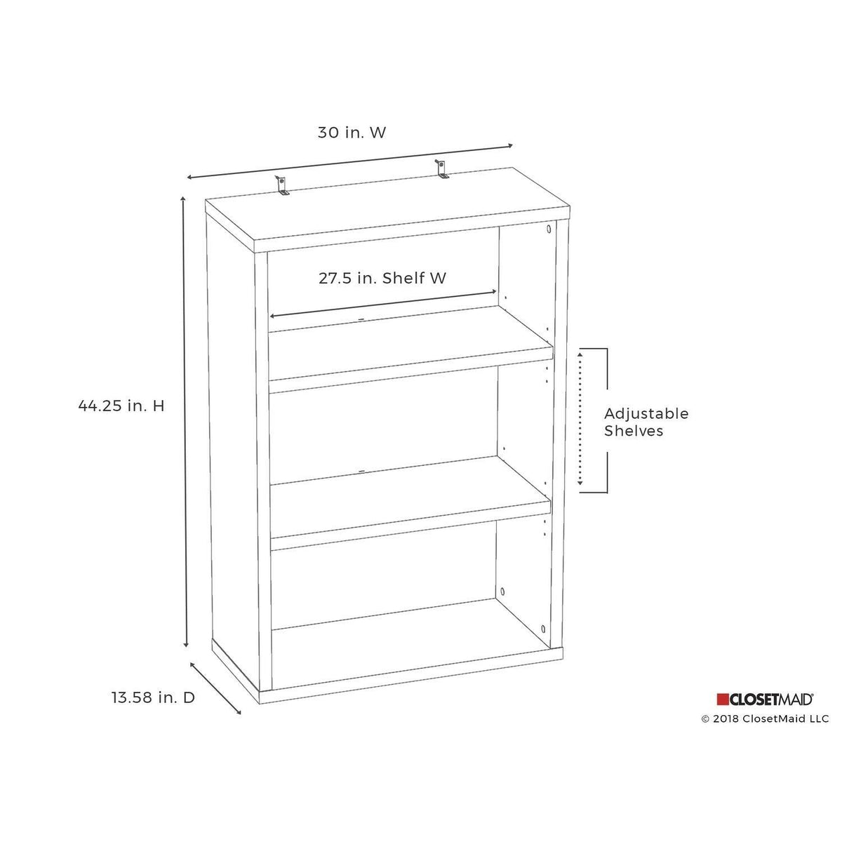 3-Shelf Bookcase Black Walnut P5107