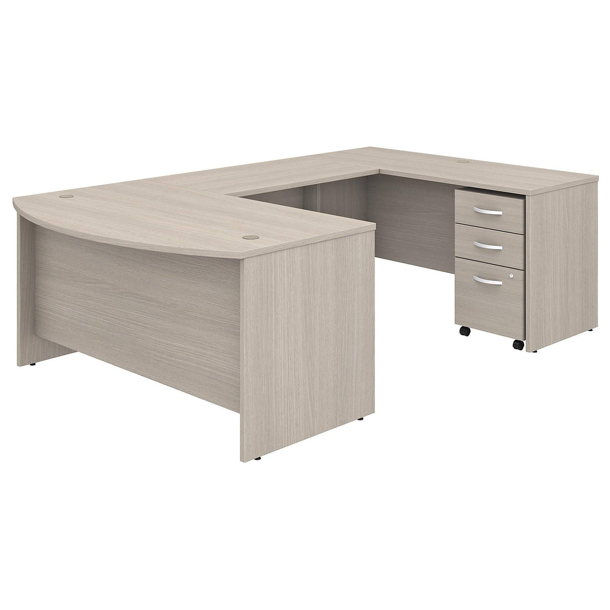 Sand Oak U Shaped Desk with Mobile File Cabinet H18864
