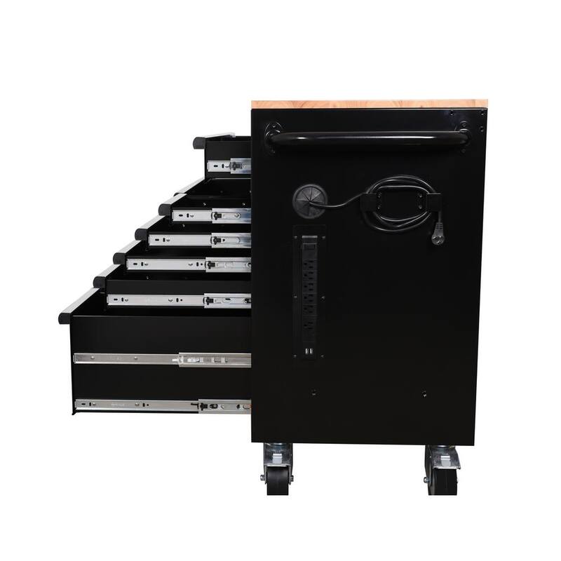 Black Mobile Workbench Cabinet G663